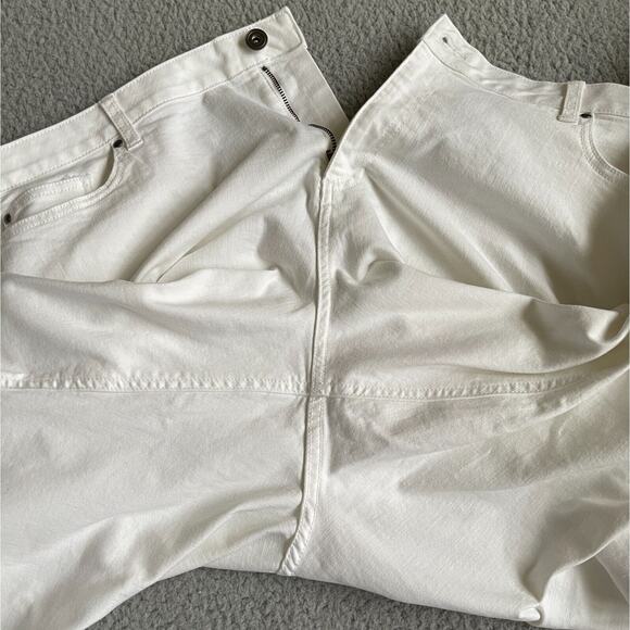 Catherines Crop Jeans Women Size 24W White Pocket Cotton Embroidery - Picture 3 of 14